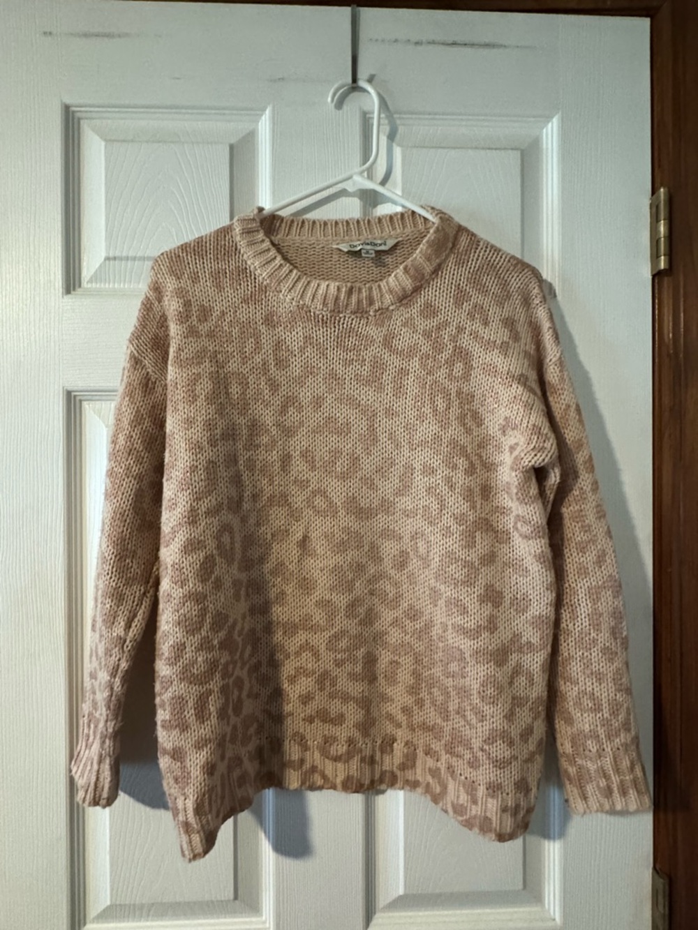 DAVI & DANI Blush Animal-Print Scoopneck Sweater